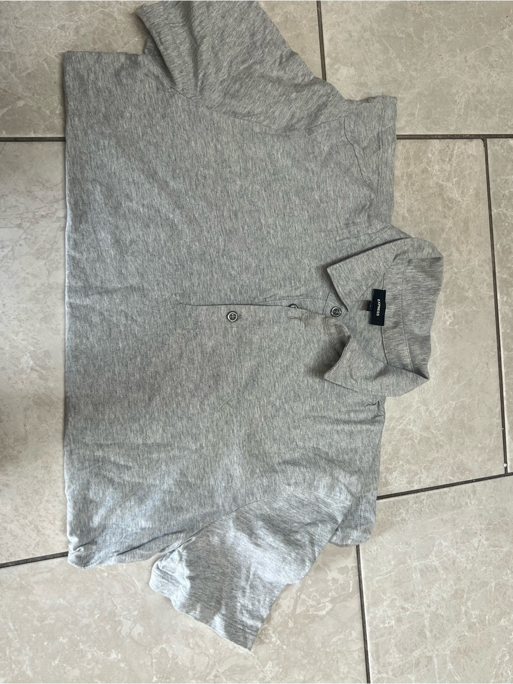 Express Men's Heather Grey Polo